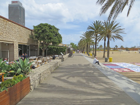 Beach Boardwalk in Barcelona